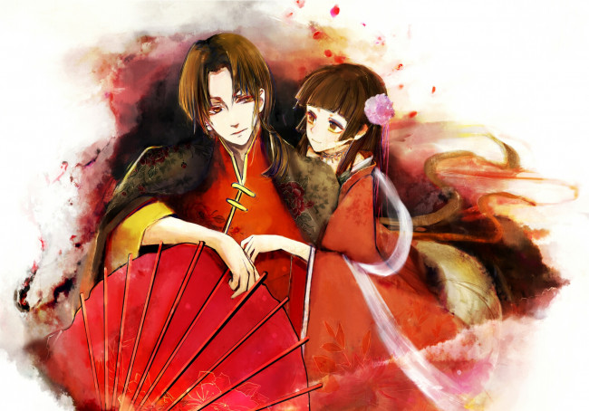 Обои картинки фото аниме, hetalia,  axis powers, двое