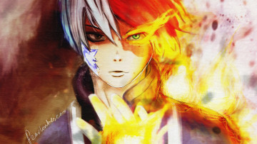 Картинка аниме boku+no+hero+academia тодороки шото