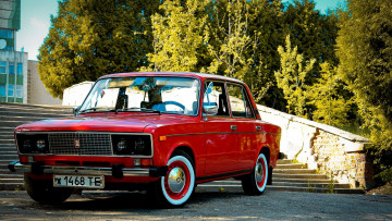 Картинка ваз+2106 автомобили ваз красный автомобиль жигули 2106