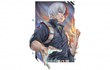 Картинка аниме boku+no+hero+academia тодороки шото