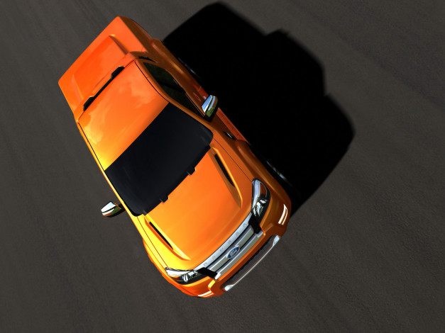 Обои картинки фото автомобили, ford, дорога, желтый, форд, шоссе, трасса