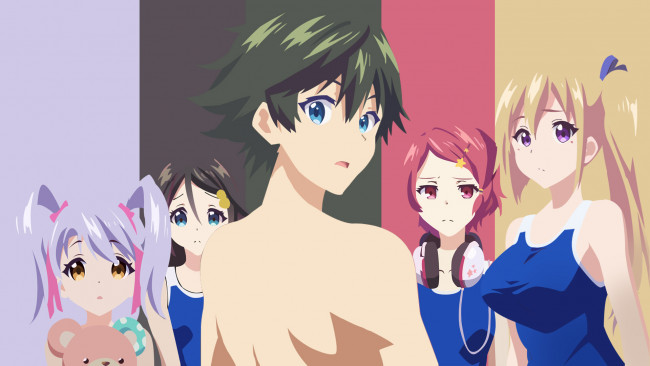Обои картинки фото аниме, musaigen no phantom world, девушки, парень