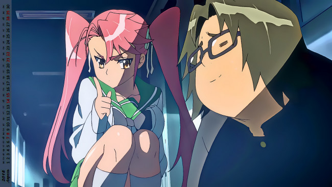 Обои картинки фото календари, аниме, взгляд, девушка, юноша