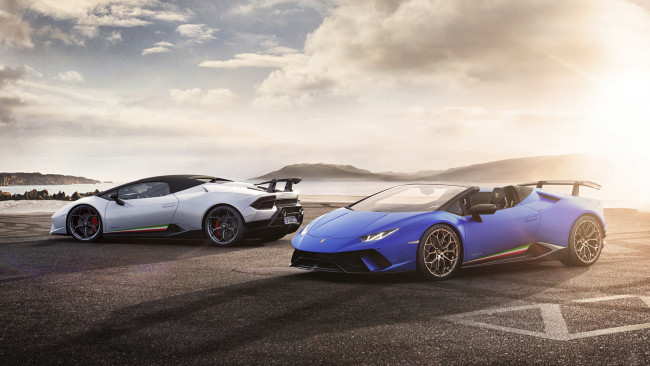 Обои картинки фото lamborghini huracan spyder performante 2019, автомобили, lamborghini, performante, spyder, huracan, белый, blue, 2019