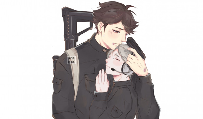 Обои картинки фото аниме, haikyuu, ойкава, сугавара