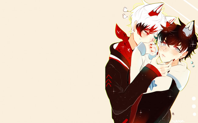 Обои картинки фото аниме, животные,  существа, парни