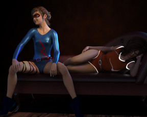 Картинка 3д+графика люди+ people девушки взгляд фон