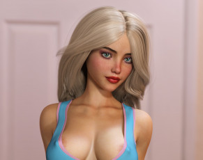 Картинка 3д+графика люди+ people девушка взгляд фон