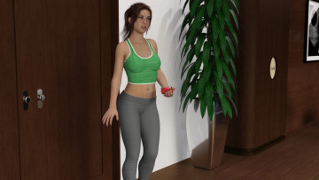 Картинка 3д+графика фантазия+ fantasy фон взгляд девушка