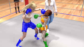 Картинка 3д+графика спорт+ sport бокс ринг фон взгляд девушки