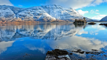 Картинка природа реки озера снег горы озеро