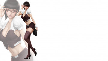 Картинка рисованное люди фон девушка юбка очки взгляд чулки