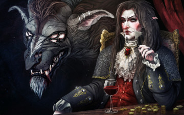 Картинка фэнтези вампиры существо взгляд фон мужчина