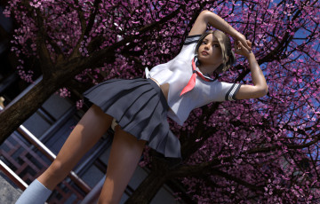 Картинка 3д+графика люди+ people фон взгляд девушка