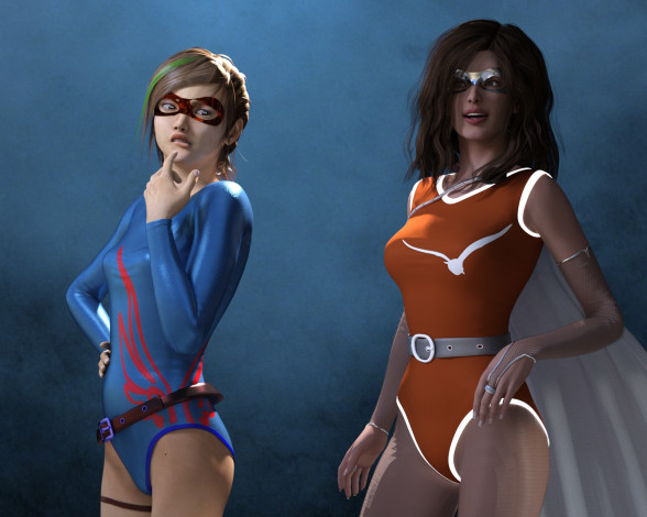 Обои картинки фото 3д графика, люди , people, девушки, взгляд, фон