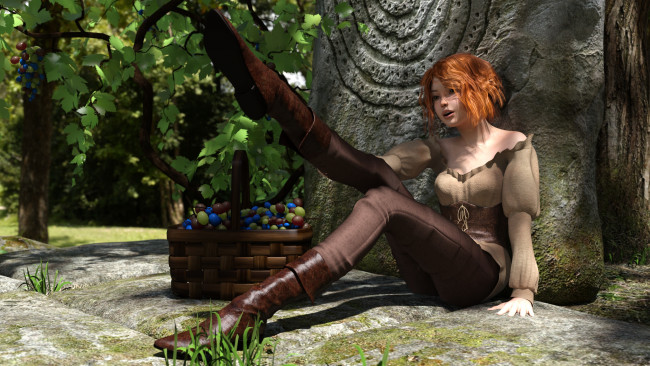 Обои картинки фото 3д графика, люди , people, фон, взгляд, девушка