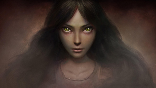 Обои картинки фото alice in wonderland, видео игры, ~~~другое~~~, взгляд, фон, девушка