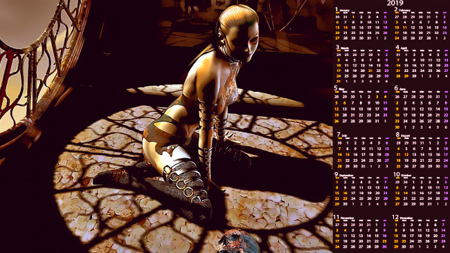 Обои картинки фото календари, 3д-графика, девушка