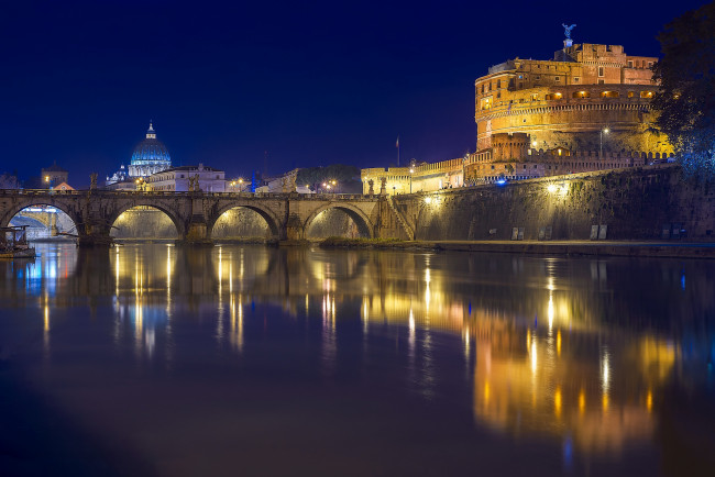 Обои картинки фото castel sant`angelo - roma, города, рим,  ватикан , италия, простор
