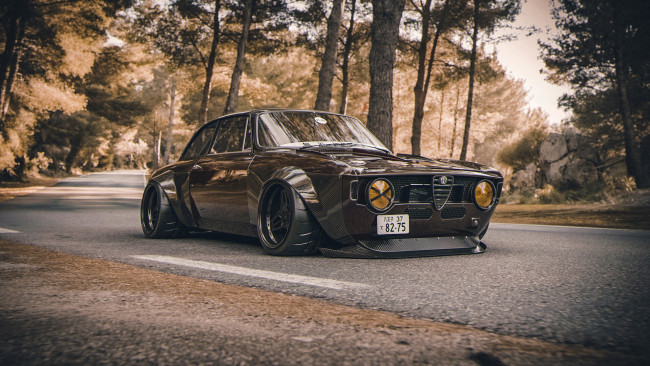 Обои картинки фото автомобили, alfa romeo, 1965, alfa, romeo, v8, carbon, giulia, 488