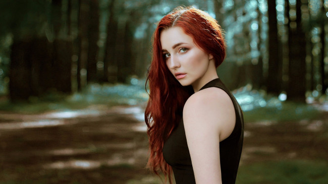 Обои картинки фото девушки, - рыжеволосые и разноцветные, рыжая, взгляд, lili, tammi