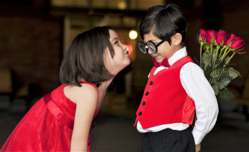 Картинка разное дети девочка мальчик очки букет