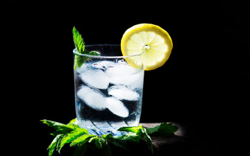 Картинка еда напитки лед вода мята лимон