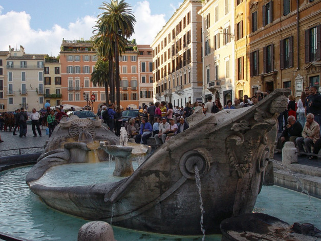 Обои картинки фото баркаччо, площадь, испании, рим, италия, города, ватикан