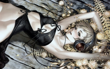 Картинка аниме headphones instrumental