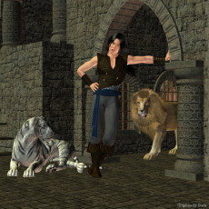 Картинка 3д графика fantasy фантазия мужчина звери