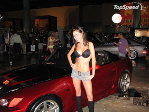 Картинка автомобили авто девушками автовыставка девушка хонда