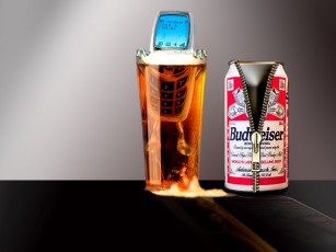 Картинка бренды budweiser телефон бокал банка