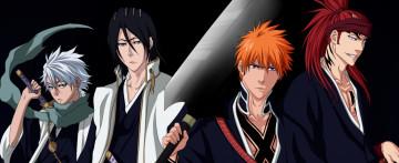 Картинка аниме bleach abarai renji kuchiki byakuya kurosaki ichigo hitsugaya toushirou