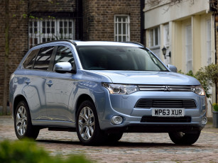 Картинка автомобили mitsubishi outlander phev uk-spec серый