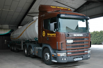 Картинка автомобили scania+ выставка улица тяжёлый грузовик седельный тягач