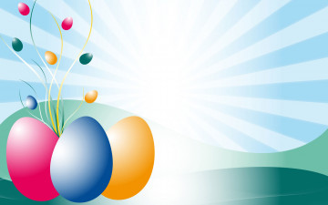 Картинка праздничные пасха яйца фон лучи