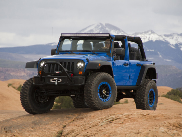 Обои картинки фото автомобили, jeep, performance, maximum, wrangler, синий, concept, jk