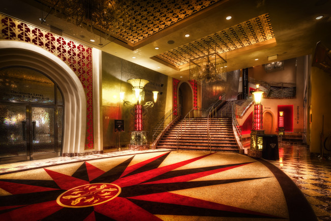 Обои картинки фото the venetian back lobby, интерьер, кафе,  рестораны,  отели, лестница, зал, отель