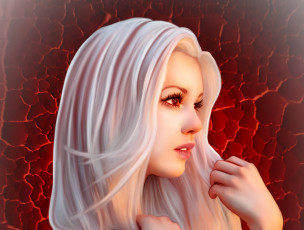 Картинка рисованное люди девушка взгляд фон блондинка