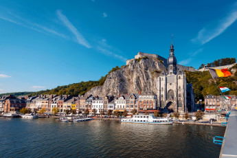 Картинка dinant++бельгия города -+улицы +площади +набережные dinant бельгия дома река набережная храм