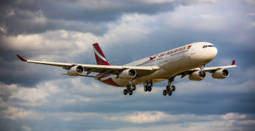 Картинка airbus+a340 авиация пассажирские+самолёты полет авиалайнер