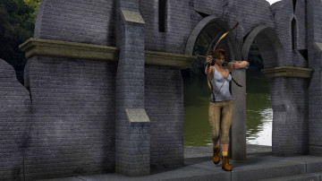 Картинка 3д+графика люди+ people взгляд девушка фон лук