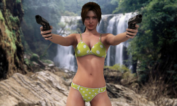 Картинка 3д+графика люди+ people оружие взгляд девушка фон