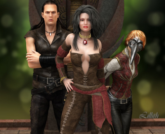 Обои картинки фото 3д графика, люди , people, девушка, взгляд, фон, парень