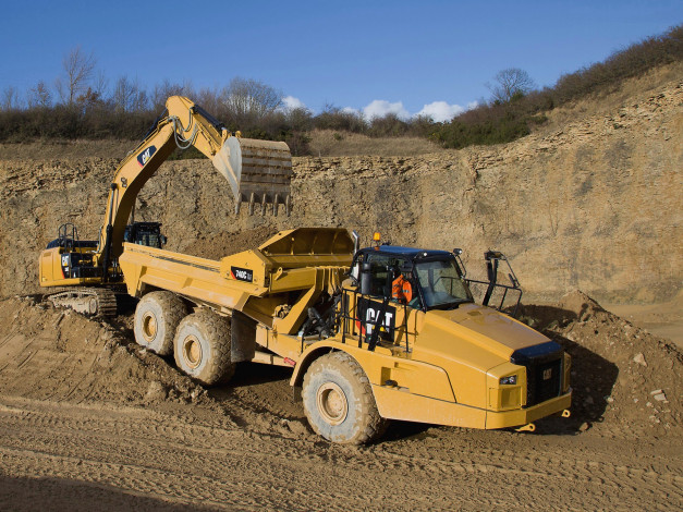 Обои картинки фото техника, строительная техника, caterpillar, 740c, ej