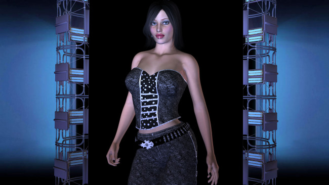 Обои картинки фото 3д графика, люди , people, девушка, взгляд, фон