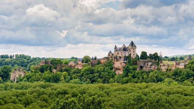 Обои картинки фото ch&, 226, teau de montfort, города, - пейзажи, лес, замок