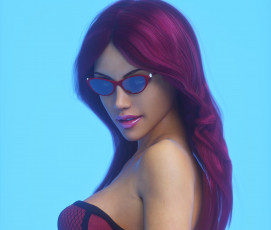 Картинка 3д+графика портрет+ portraits фон взгляд девушка