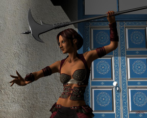 Картинка 3д+графика амазонки+ amazon фон оружие взгляд девушка