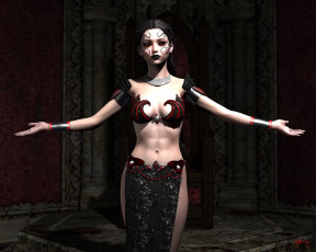 Картинка 3д+графика фантазия+ fantasy девушка фон взгляд